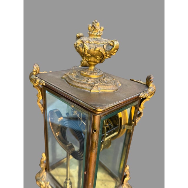 Ansonia Clock Company Antique Victorian Ansonia Crystal Regulator Clock With Urn Finial For Sale - Image 4 of 11