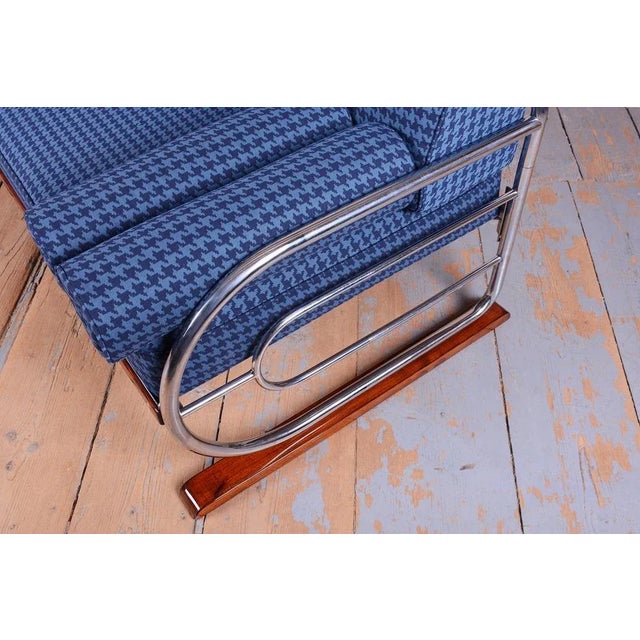 Czech Bauhaus Chrome and Beech Sofa attributed to Robert Slezak, 1930s For Sale - Image 12 of 18