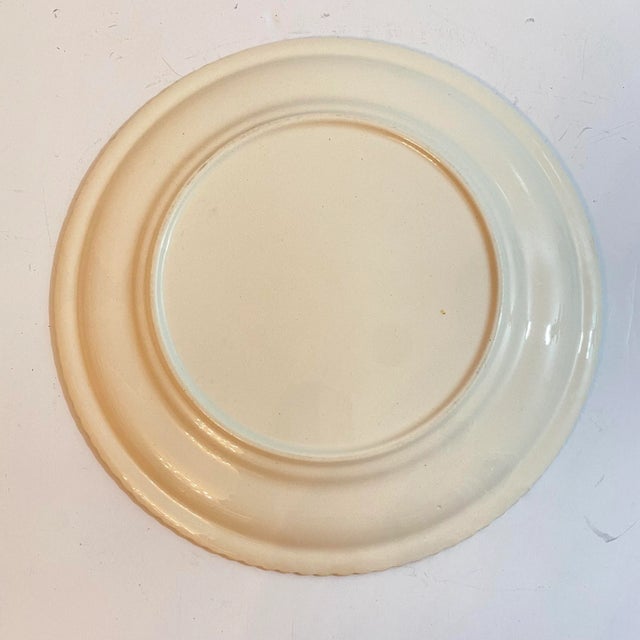 Vintage Santa Fluted Rim Ceramic Plate For Sale - Image 4 of 6