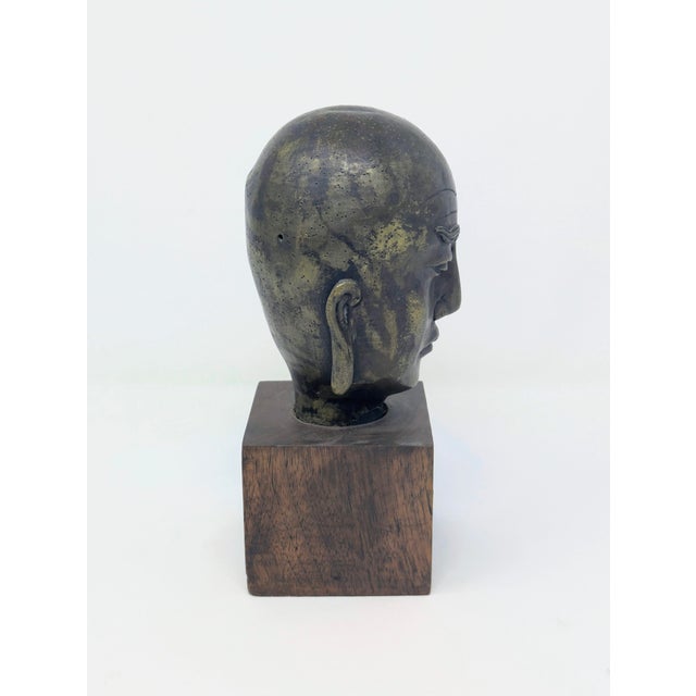 Late 19th Century Chinese Buddhist Bronze Luohan Head For Sale In Portland, OR - Image 6 of 9