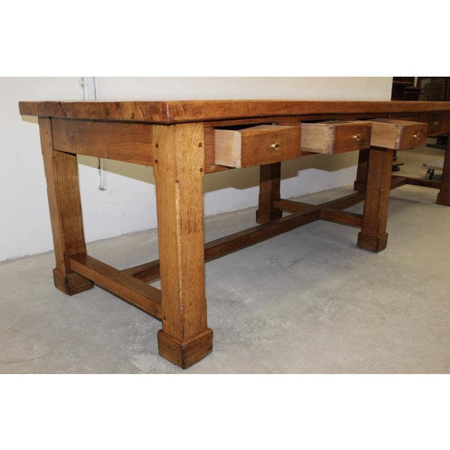 Large Community Table in Walnut and Oak For Sale - Image 14 of 18