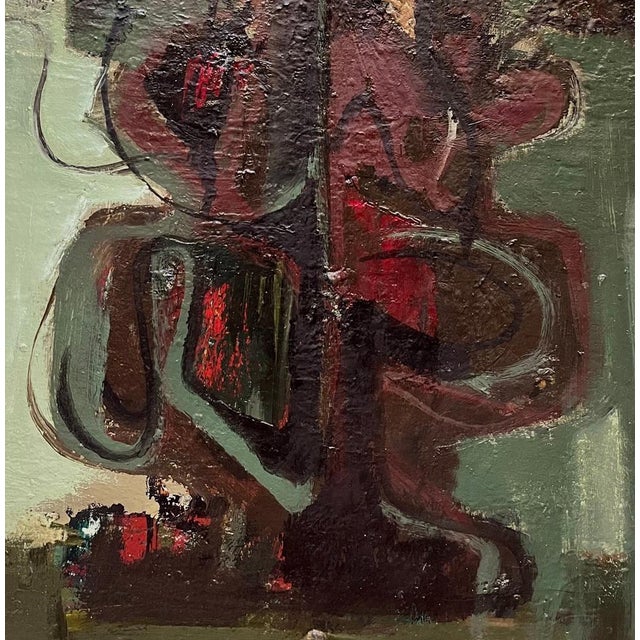 Modern Frank Chabry, Flowers in a Vase, Oil on Canvas, 1968 For Sale - Image 3 of 10