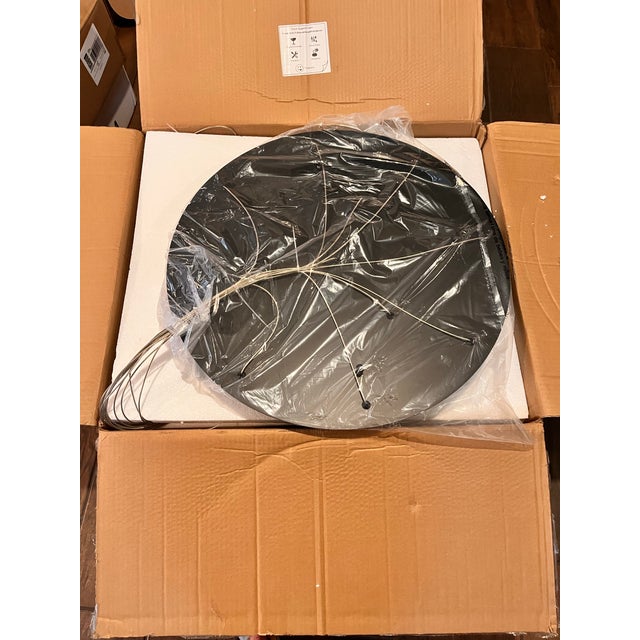 12-Light Black Mid Century Modern Globe Dangle Milky White Glass Pendant Chandelier - New in the Box For Sale In Sacramento - Image 6 of 7