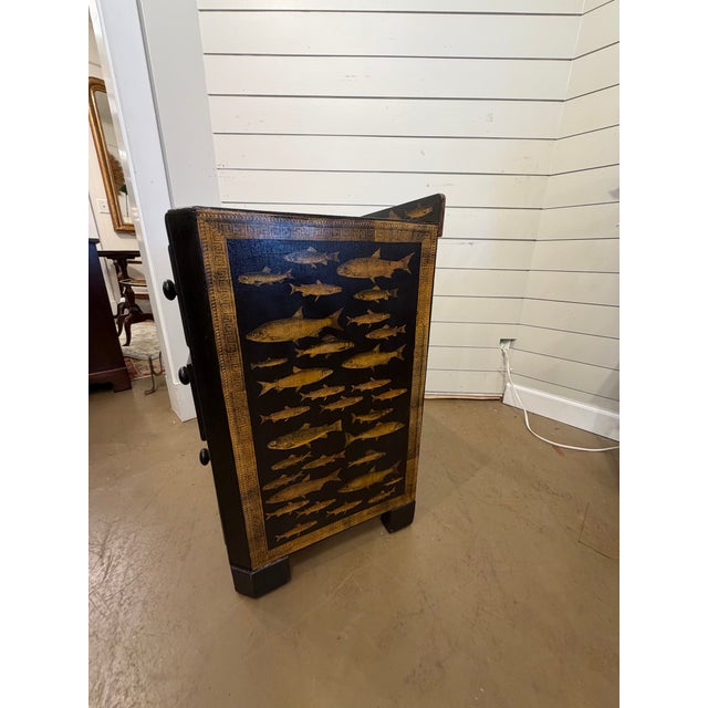 Wood 19th Century English Ebony Bamboo Chest For Sale - Image 7 of 10
