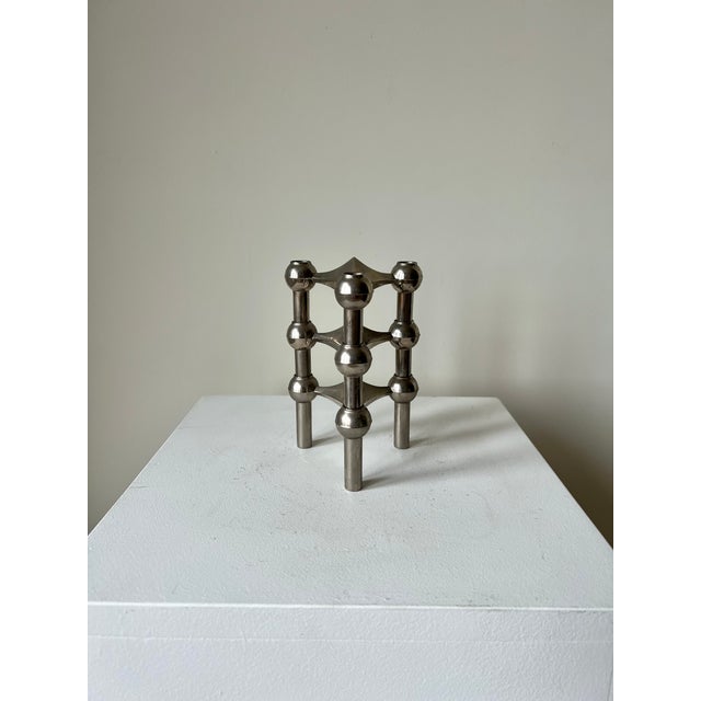Silver Mid-Century Modular Candleholders by Stoff Nagel. Germany, 1960s, Set of 3 For Sale - Image 8 of 8