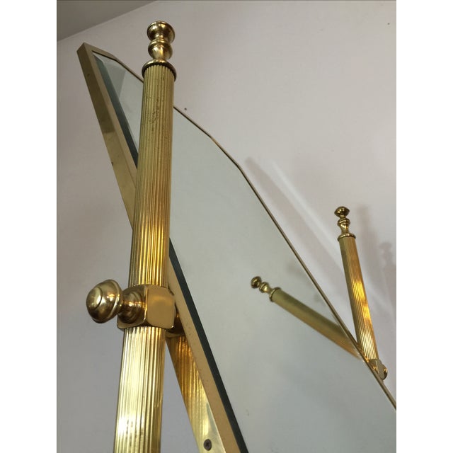 Vintage Brass Cheval Standing Floor Mirror Chairish