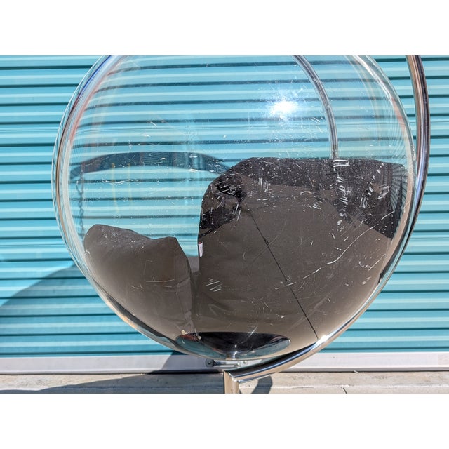 1990s Mid Century Lucite Hanging 'Bubble Chair' by Eero Aarnio for Adelta, Signed For Sale - Image 9 of 11
