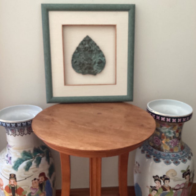 Early 20th Century Bronze Wall Hanging Plaque Matted on Silk and Framed For Sale - Image 12 of 12