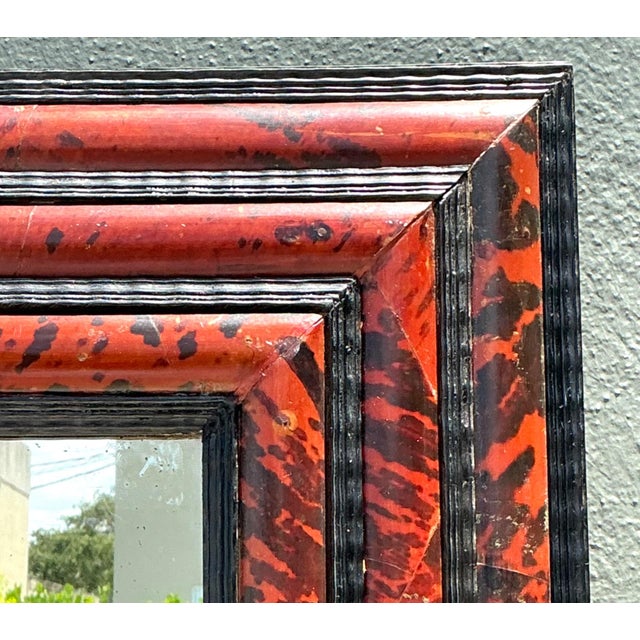 Vintage 19th Century Tortoiseshell and Ebonized Fruitwood Stacked Mirror For Sale In West Palm - Image 6 of 18