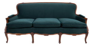 Antique French Green Sofa, 1890s