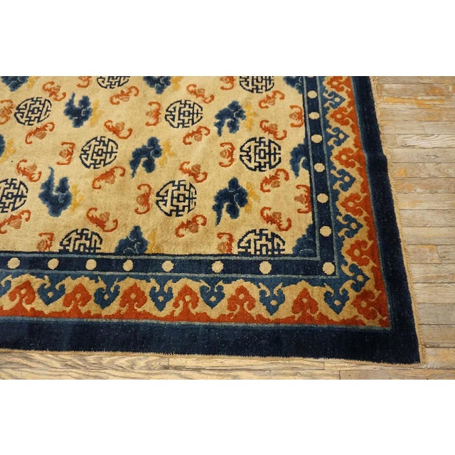 Late 19th Century W. Chinese Kansu Carpet ( 5'2" x 8' - 157 x 245 ) Antique Chinese - Kansu Hallway Runner Wool Ivory Rug,...