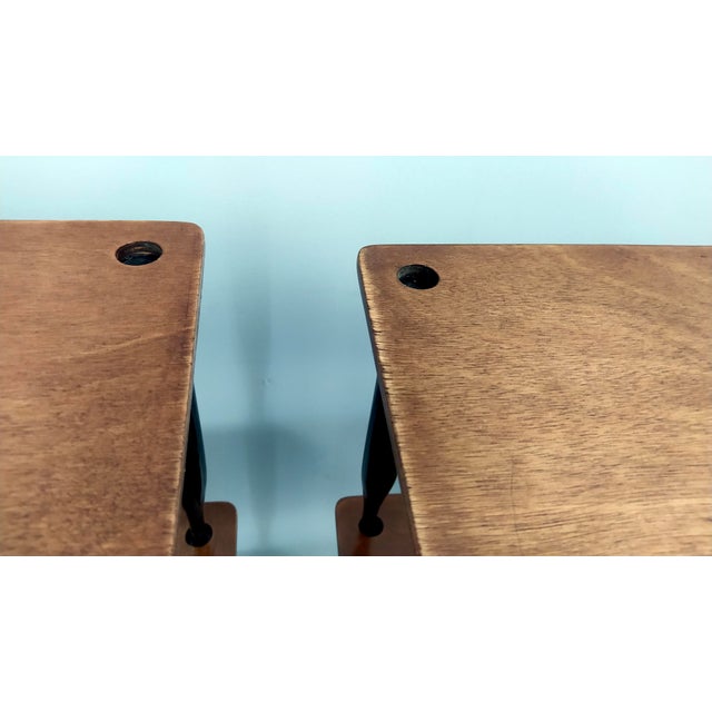 Vintage Square Walnut Coffee Table Model T8 attributed to Vico Magistretti for Azucena, Italy, 1954 For Sale - Image 17 of 18