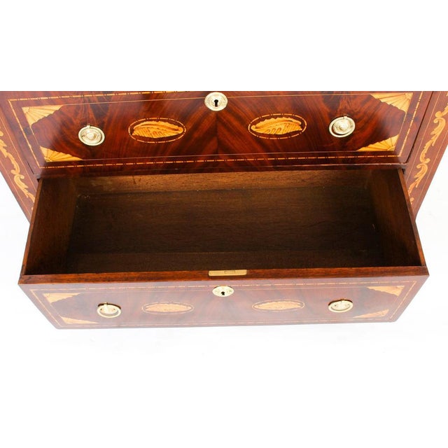 Wood Dutch Marquetry Walnut Chest of 7 Drawers, Early 19th Century For Sale - Image 7 of 11