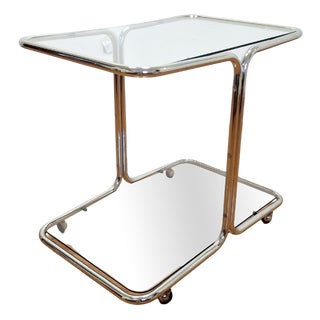 Mid-Century Modern Chrome and Glass Bar Cart, Italy, 1960s For Sale