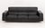 Nicoletti "Simon" Black Leather Three-Seat Sofa, with four chrome-plated legs, marked to the short side. 30.75" H x 89.5"...