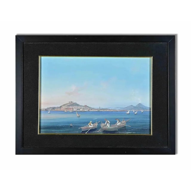 View of the Gulf of Naples, with Vesuvius on the background is an original modern artwork realized by Anonymous artist in...
