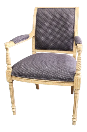 Louis XVI Style Crackle Painted Arm Chair