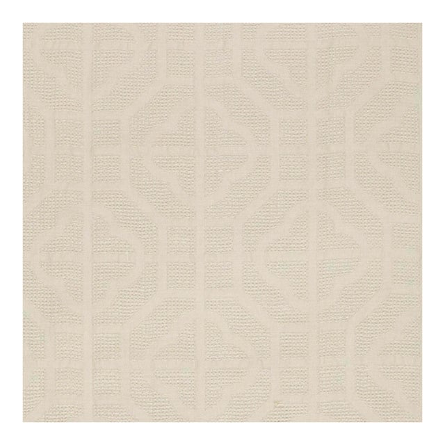 Sample - Schumacher Crossbridge Casement Fabric in Ivory For Sale