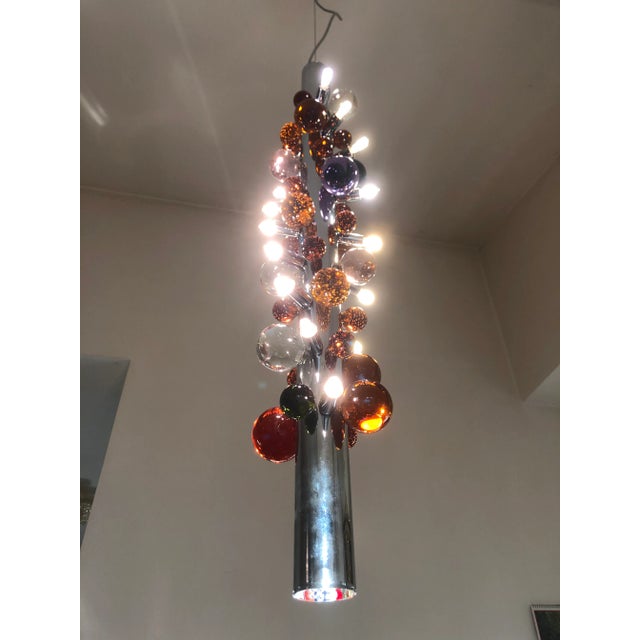 Contemporary Italian Aer Multicolors Chandelier in Murano Glass For Sale - Image 3 of 9