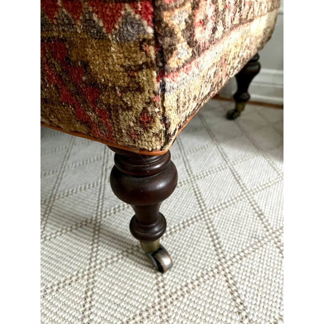 Greige 1980s Turkish Anatolian Rug Stool Ottoman or Coffee Table For Sale - Image 8 of 12