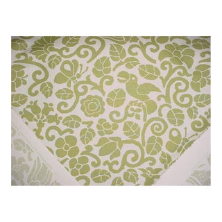 Lee Jofa Groundworks Gwf2744 Parrots Apple Green Linen Print Drapery Upholstery Fabric - 12 Yards For Sale