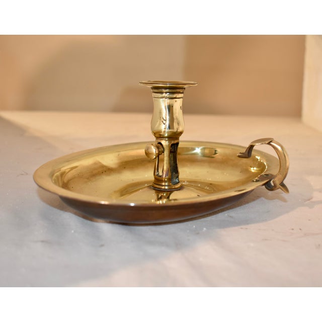Early 19th Century English Brass Oval Chamber Stick For Sale In Greensboro - Image 6 of 7