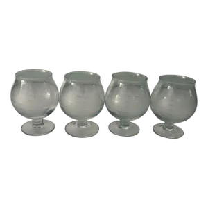 Contemporary Nautical Boat Etched Cocktail After Dinner Glasses S/4