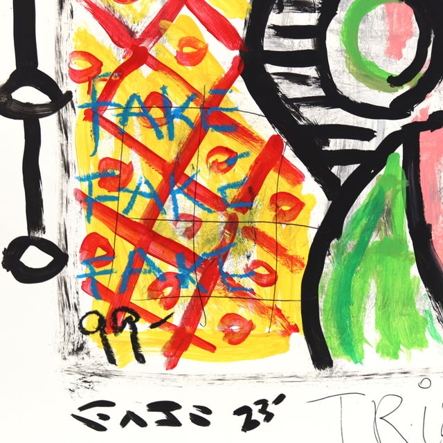 Striped Ego Trip: Girl Before a Mirror Figurative Pop Artwork by Gary John For Sale - Image 4 of 6