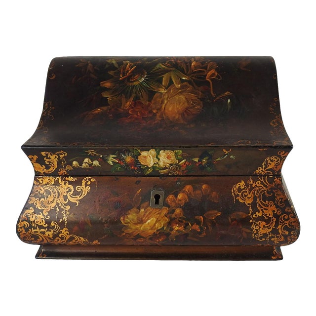 Antique Victorian Jennens & Bettridge Paper Mache Letter Box Chairish