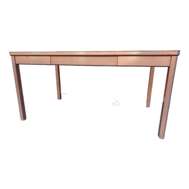 Vintage Mid Century Modern Metal Tanker Desk Table For Sale