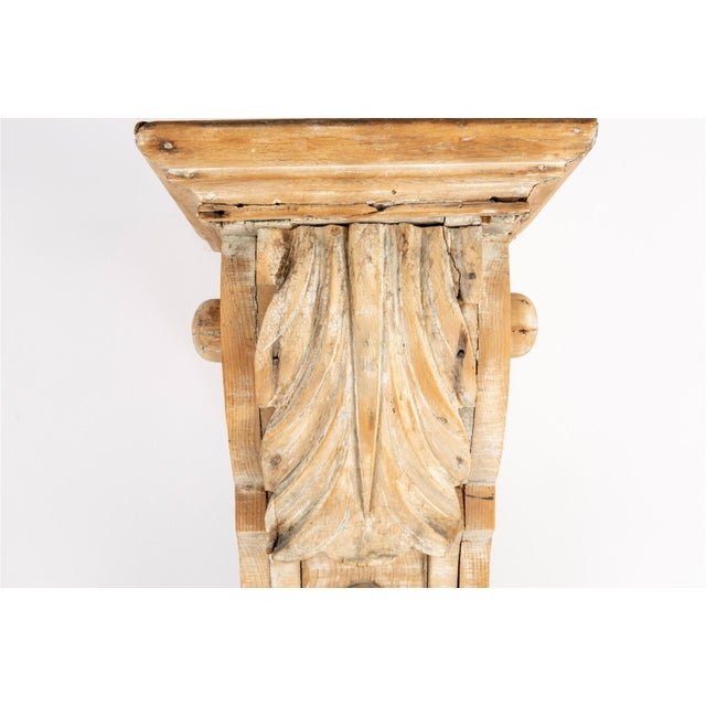 Traditional Antique Architectural Hand-Carved Classical Revival Style Corbel For Sale - Image 3 of 13