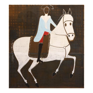 Large Contemporary Equestrian Oil Painting. Horse Painting 200 X 180 Cm (Goya) For Sale