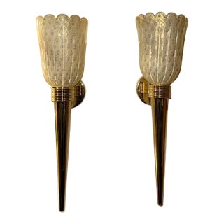 Murano Glass Cone Form Sconces For Sale