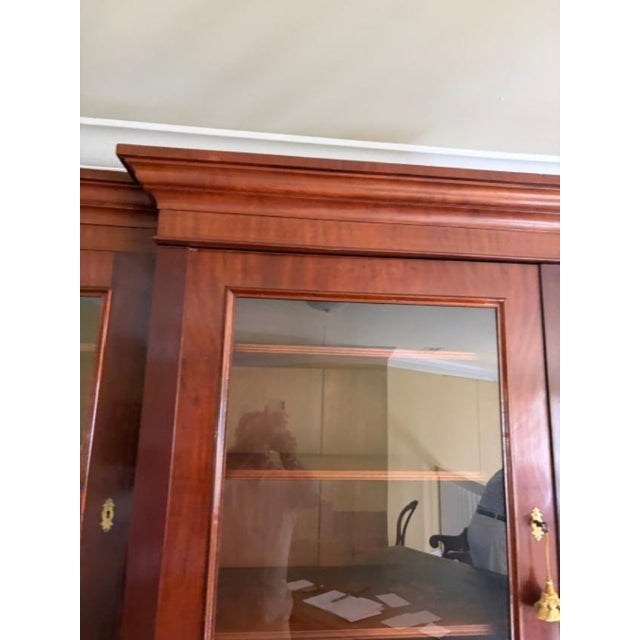 Antique English Mahogany Three Door Mahogany Breakfront Bookcase Circa 1850 For Sale - Image 10 of 10