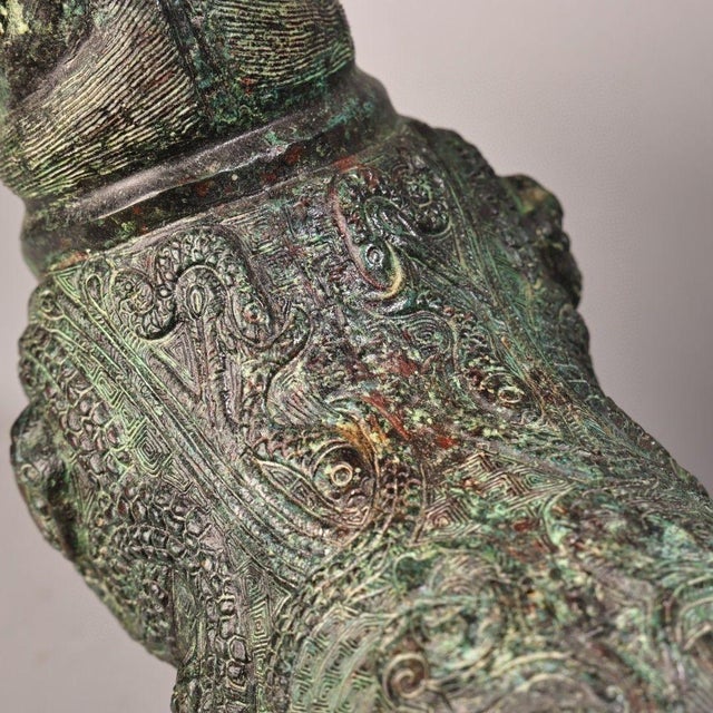 Early 20th Century Bronze Ram Sculpture – 9.1" Archaic Style Animal Figure With Inscription For Sale - Image 10 of 10