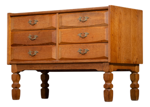 Brutalist Oak Chest of Drawers by Henning Kjærnulf, 1970s