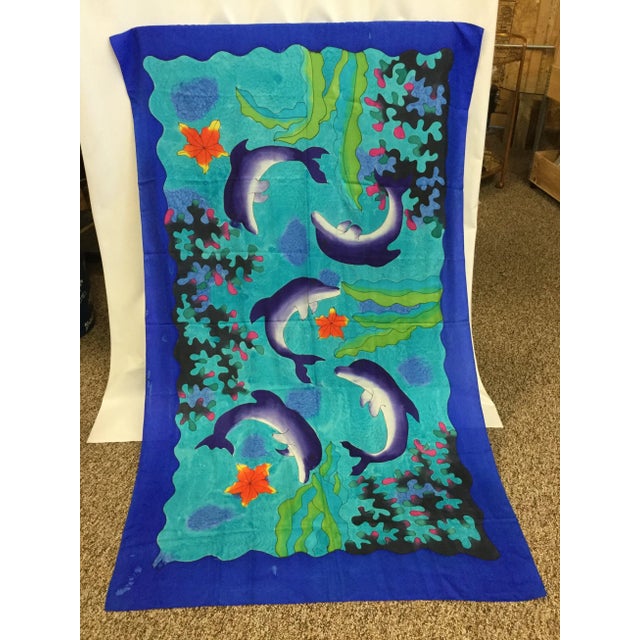 A beautiful work of art Hand Printed on soft Silk Broadcloth This throw has been completely hand printed and dyed with a...