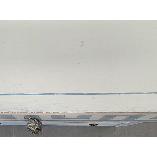 Antique English Painted Dresser Chest of Drawers With Greek Key Motif For Sale - Image 10 of 14