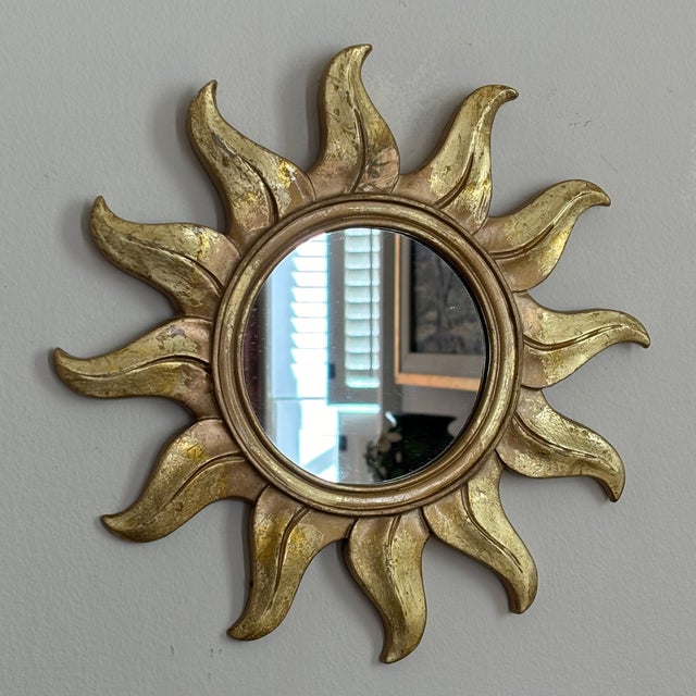 Vintage Late-20th Century Sunburst Wall Mirror For Sale In Baltimore - Image 6 of 12