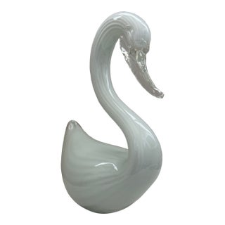 Vintage Murano Glass Swan Sculpture For Sale