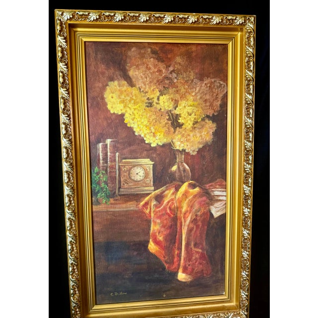 Wood Vintage Still Life Oil Painting For Sale - Image 7 of 12