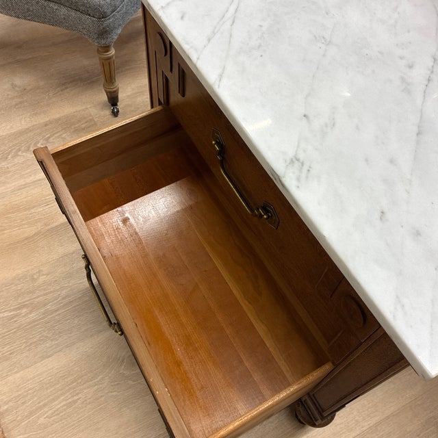 1960s Thomasville Marble Nightstand For Sale - Image 9 of 10