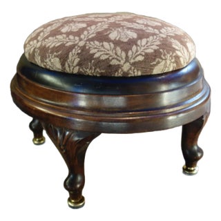 Walnut Bee-Clad Oval Stool For Sale