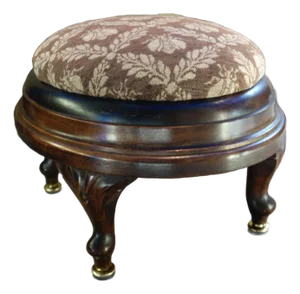 Walnut Bee-Clad Oval Stool