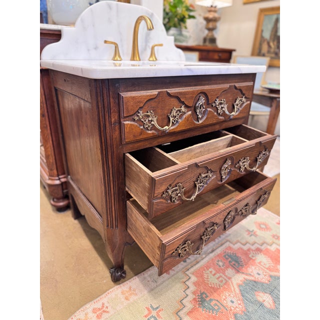Brown 19th Century French Chest Bath Vanity For Sale - Image 8 of 10