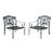 Early 21st Century Cast Aluminum Mediterranean Tuscan Scrolling Garden Patio Club Chairs - a Pair For Sale