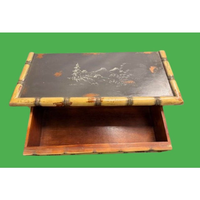 Ebony Mid 20th Century Chinoiserie Style Accent Cabinet/Commode For Sale - Image 8 of 11