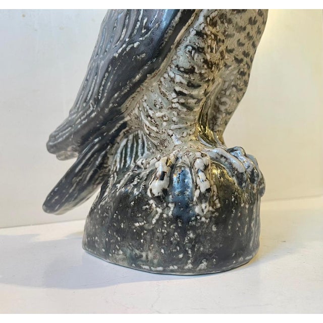Large Stoneware Hawk by Knud Kyhn for Royal Copenhagen, Danish, 1950s For Sale - Image 6 of 17