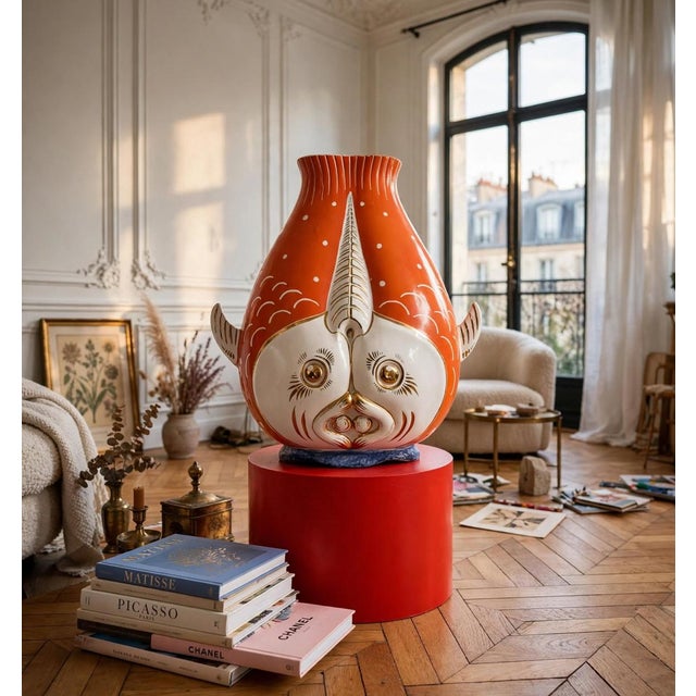 Fish-Shaped Ceramic Vase, 1950s For Sale - Image 3 of 5