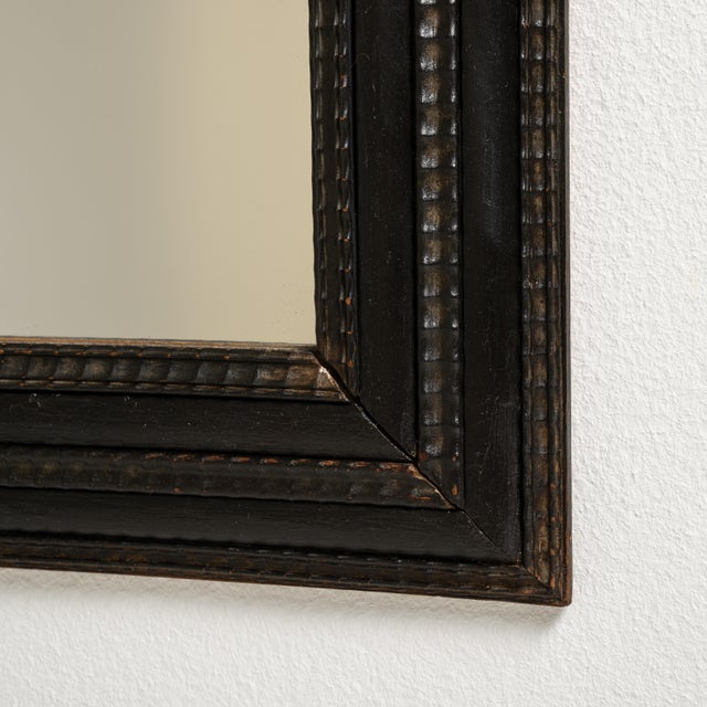 Black Eclectic Black Patinated Mirror, Antique, France, 19th Century For Sale - Image 8 of 9